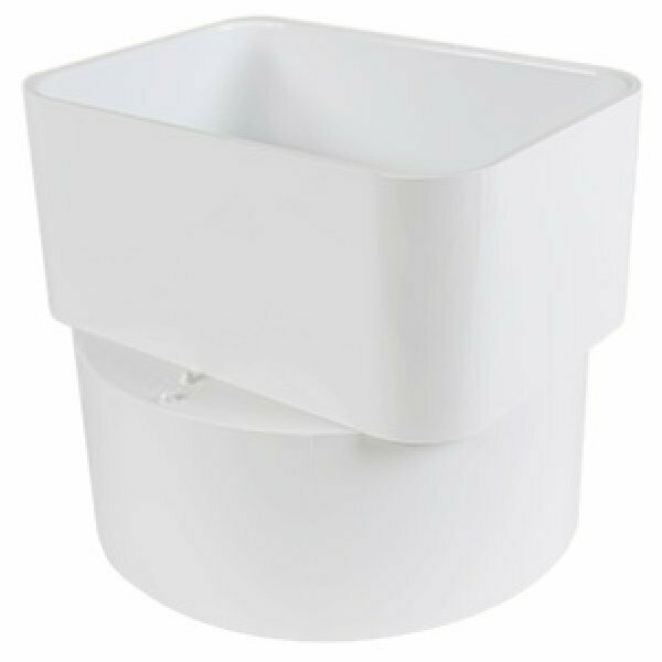 Genova Products CANPLAS 414431BC Downspout Adapter, 2 x 3 in Connection, Hub, PVC, White 36-6595